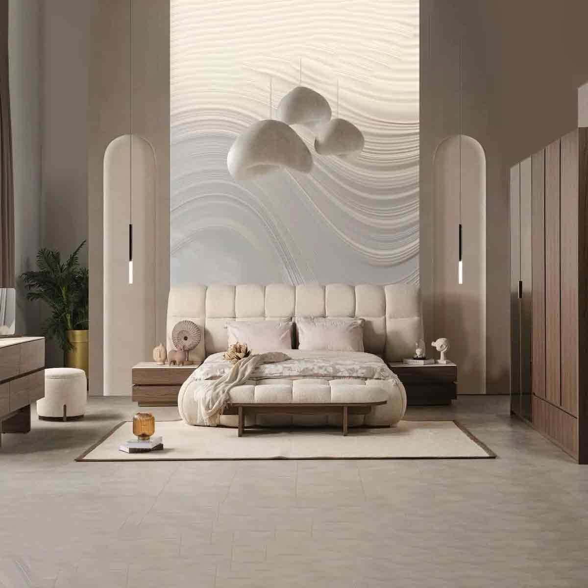 Tranquil bedroom bed