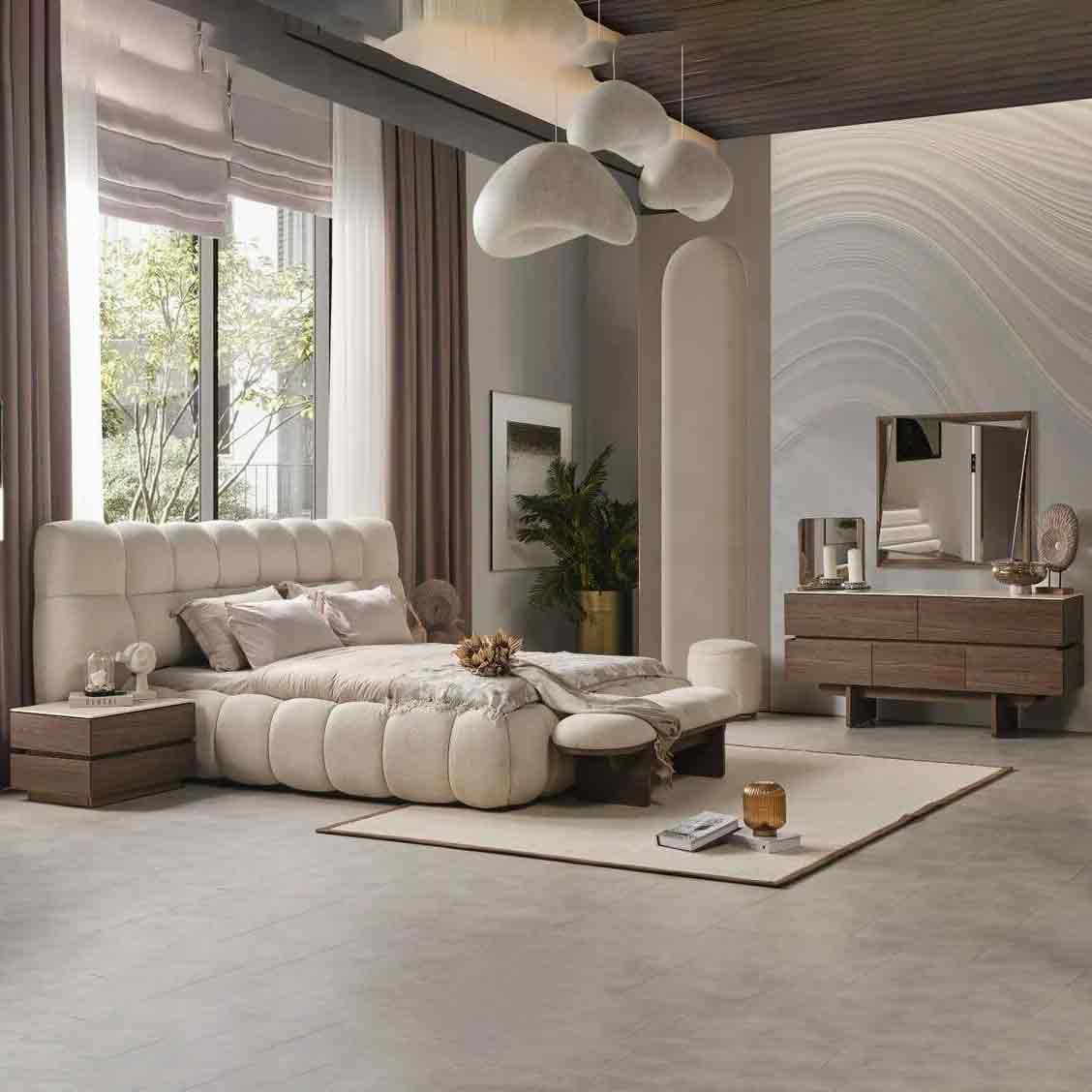 Tranquil bedroom bed 2